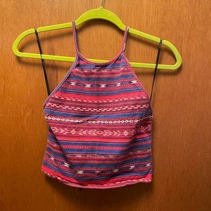 Red tribal halter top